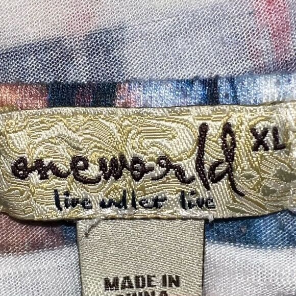 One world cute patriotic red white and blue top! - Picture 12 of 12